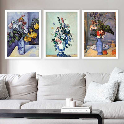 Superbe ensemble de peintures décoratives encadrées (3 pièces) de 21,7 po x 29,5 po chacune | Cadre 100% bois avec polystyrène de 0,8 pouce | Impression numérique UV | Parfait pour la décoration murale de salon, de bureau et de galerie
