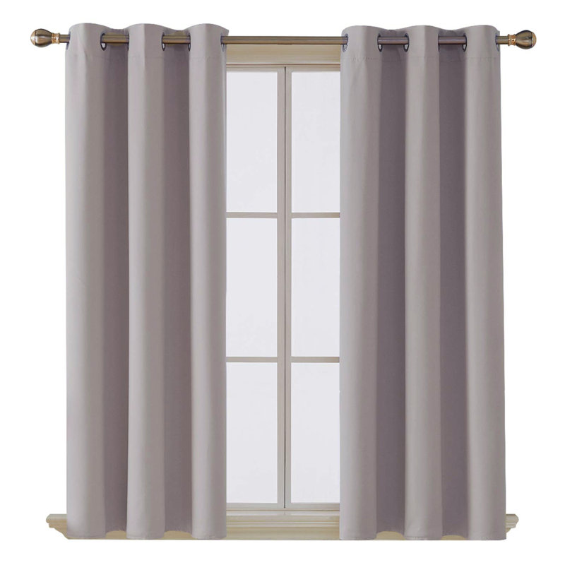 My Home Store Ultra-Soft Blackout Curtains Enguerran with Eyelets and Tie Backs, 228 W x 228cm D, Silver