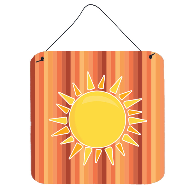 Décoration murale en aluminium soleil avec rayures