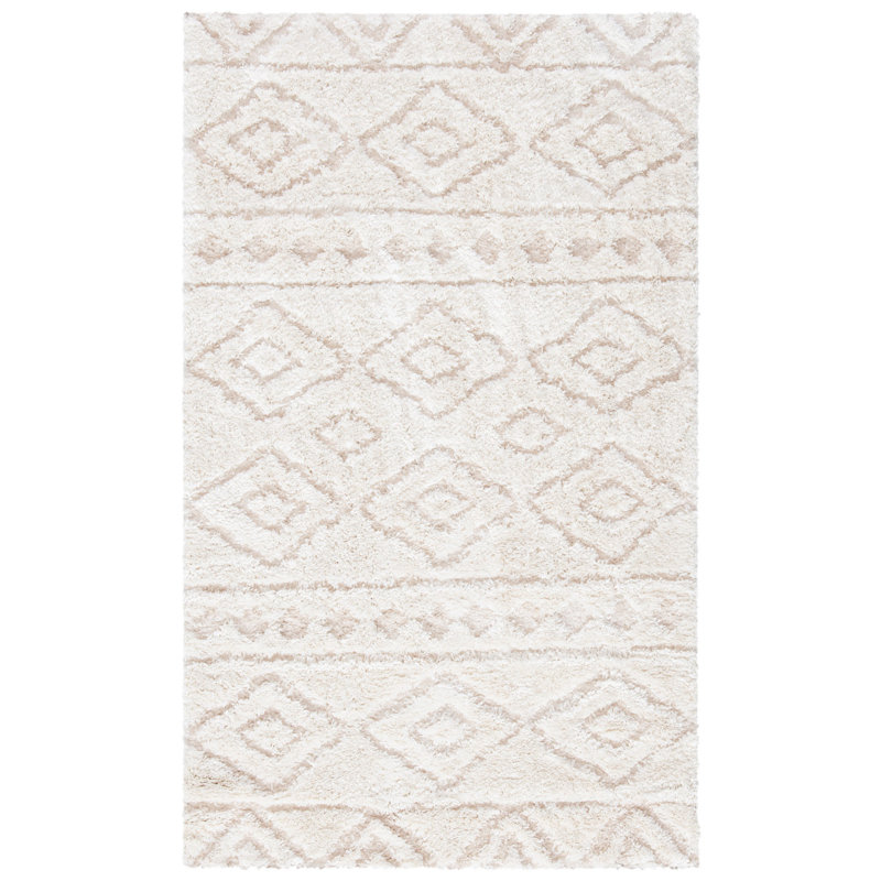 Tapis ivoire à poils longs Sparta, Rectangle 3 pi x 5 pi