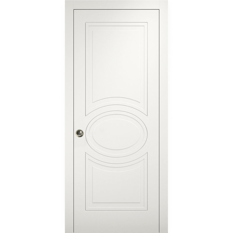 Porte blanche à panneau coulissant en bois manufacturé Mela, 42 po x 96 po