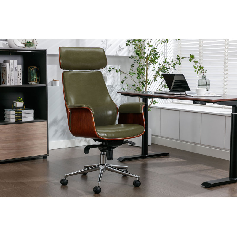 Fauteuil de direction de style Mid-Century Baver, Vert