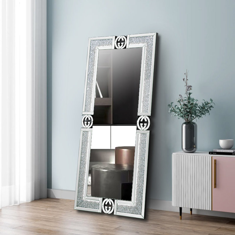 Floor Mirror 72" Rectangular With 3 Color LED changing light