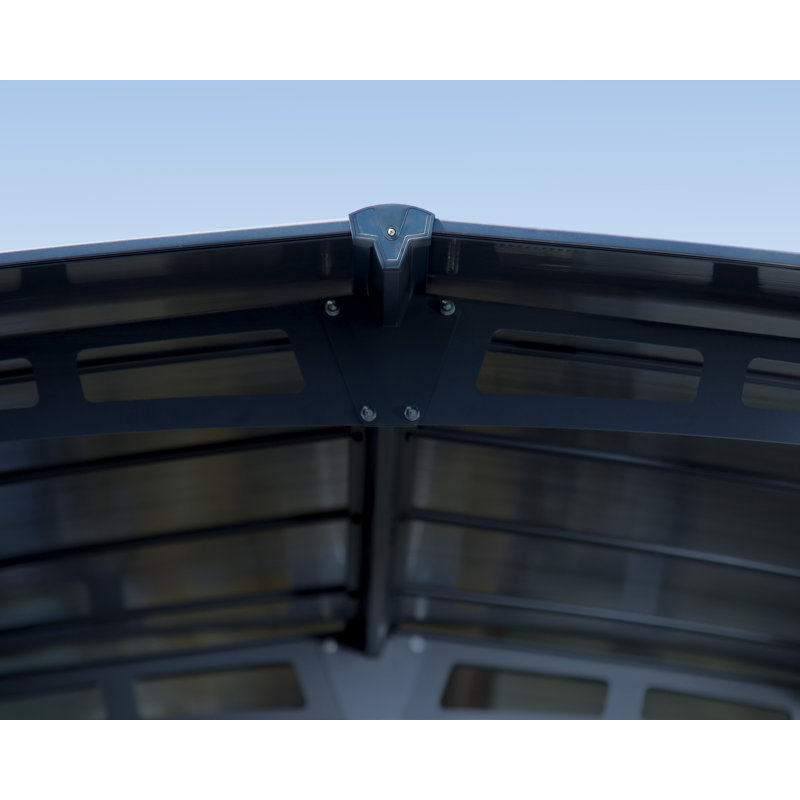 Gray Aluminum and Steel Carport Kit with Polycarbonate Roof