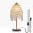 Elegant Crystal Table Lamp With Teardrop Grape Crystal Bead String Shades And Marble Textured Base