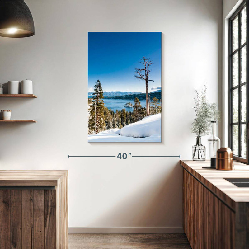 Alvord, paysage enneigé du lac Emerald Bay, H 39 po x l 26 po