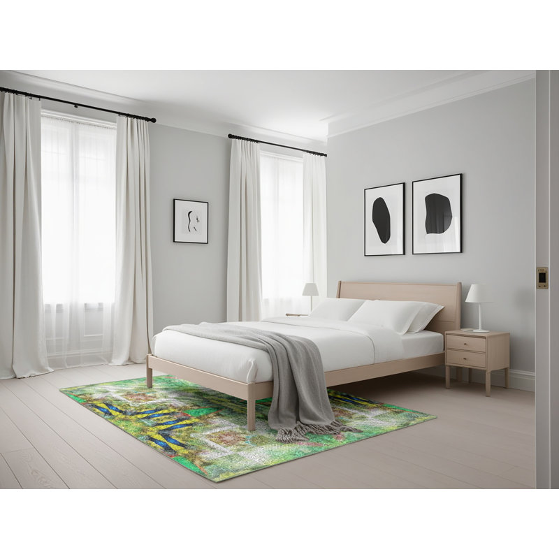 Tapis de zone verte à motif, Rectangle 5 pi x 7 pi