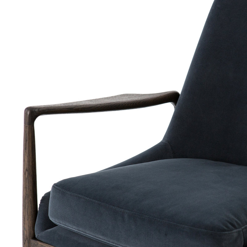 Fauteuil Ersa Callie, Velours performance moderne