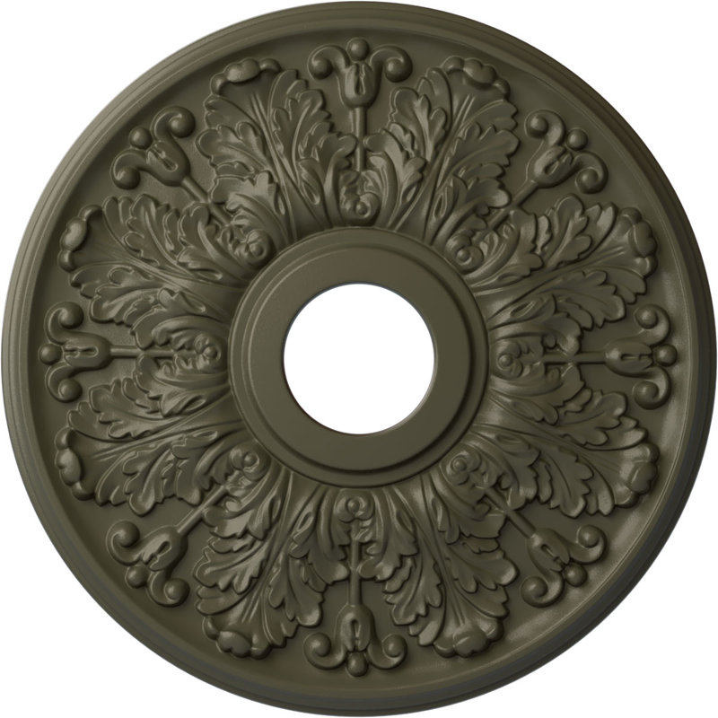 Médaillon de plafond Endurathane Apollo, DO 16 1/2 po x P 3 5/8 po x P 1 1/8 po (convient aux auvents jusqu'à 5 5/8 po), finition hamamélis peinte à la main