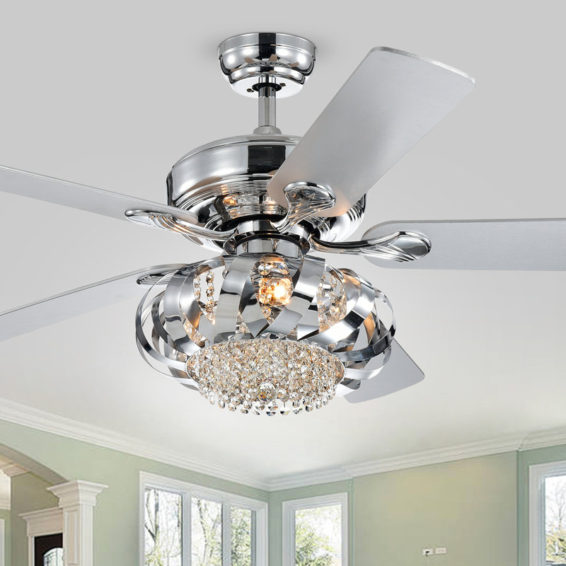 Ventilateur de plafond 5 pales avec télécommande, ensemble d’éclairage inclus Sedgley