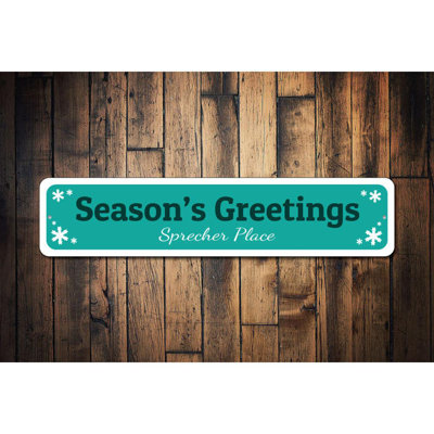 Season's Greetings Aluminum Sign