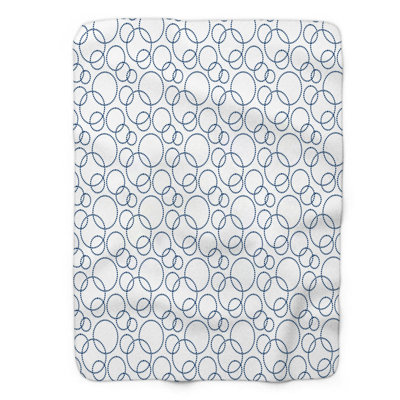 Navy Blips- 1 Piece Premium Sherpa Blanket 0168
