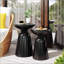 Tables d'appoint d'extérieur en fer Serenita au design évasé, parfaites pour les espaces extérieurs modernes et élégants-2067770177