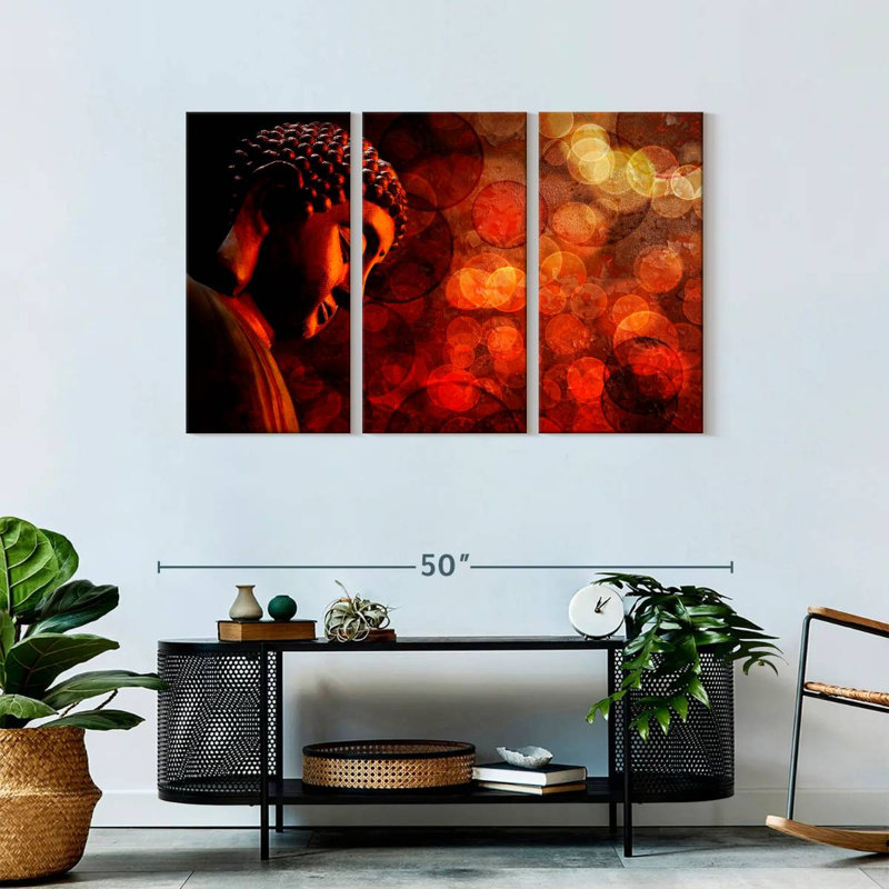 «Red Buddha», reproduction sur toile, H 28 po x l 45 po x 1,25 po