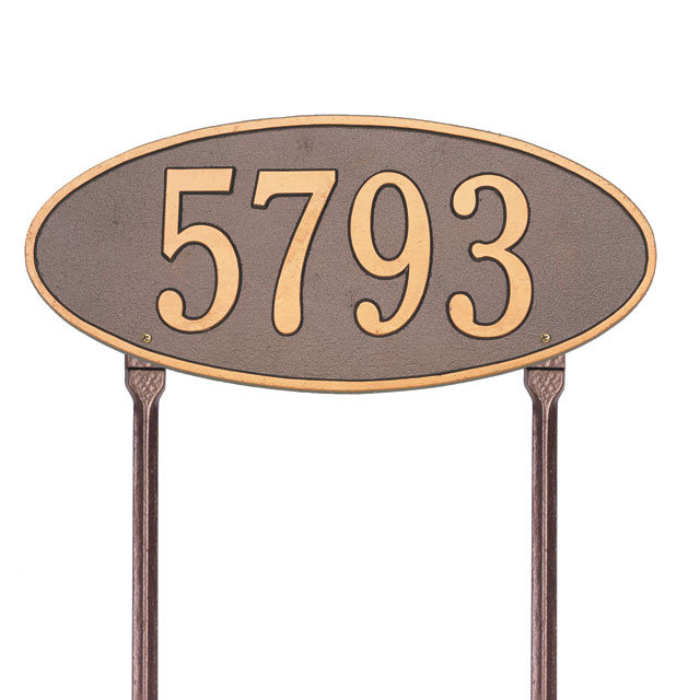 Plaque d'adresse sur 1 ligne Madison, Cuivre antique, Oui