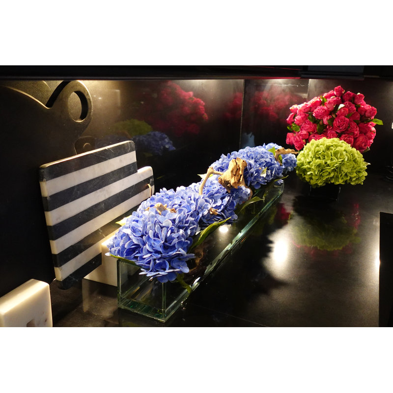 Hydrangeas and Driftwood in Vase