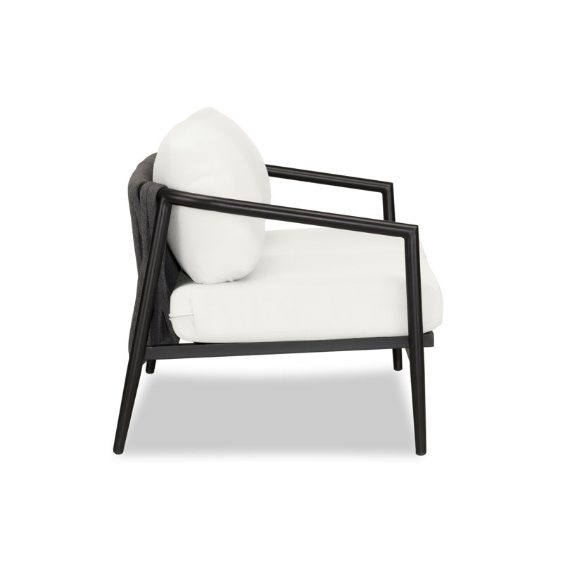 Olio Outdoor 2 - Seat Loveseat, Black, Canvas Natural Sunbrella® Canvas