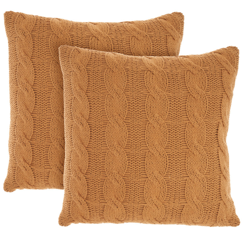 Ensemble de 2 coussins décoratifs en coton uni Life Styles, Jaune