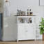Armoire de rangement moderne avec portes doubles, tablette réglable et plateau en bois naturel pour une organisation polyvalente