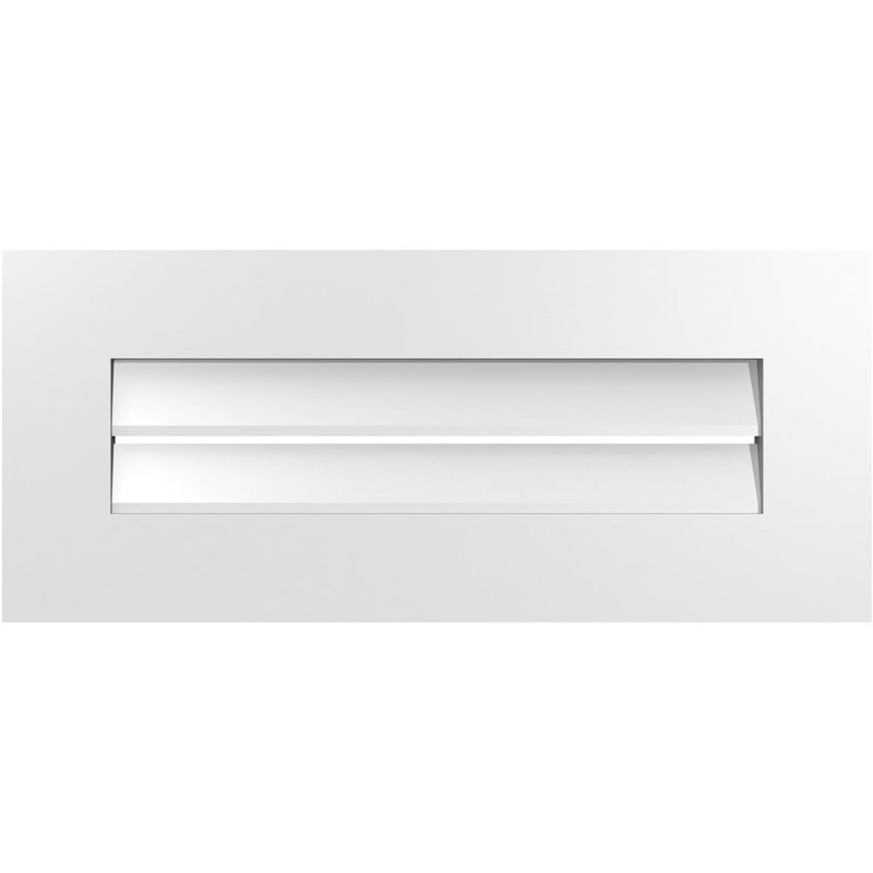 Évent à pignon fonctionnel en uréthane rectangulaire à fixation en surface, brun clair apprêté, H 12 po x l 28 po x P 1 po