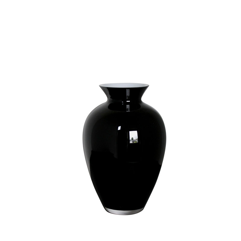 Kaly Glass Table Vase, Black, 11.5" H x 8" W x 8" D