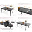 Ensemble repas d'extérieur avec chaises pivotantes et table extensible 7 pièces Argyri