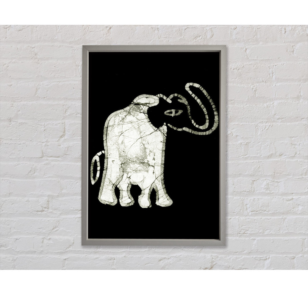 Eingeborener Elefant Kunst B N W - Druck