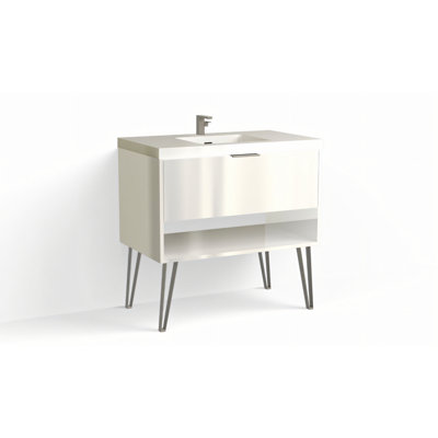 Modo 36" W Freestanding Single Bathroom Vanity with Dawson Leg