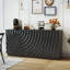 Buffet 59 po avec grain spiralé et armoire moderne à 4 portes pour le rangement de la cuisine ou du salon, noir-1522547010