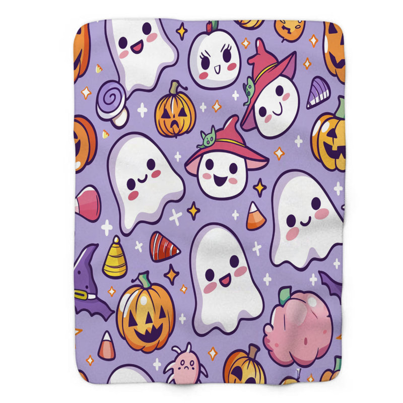 Cute Spooks - 1 pièce Sherpa Premium, L 50 po x L 60 po