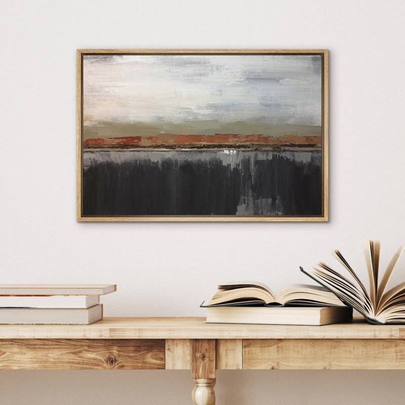 «Minimal Landscape IDEA4WALL», reproduction d'art sur toile encadrée sans texture, coups de peinture abstraits sur toile, œuvres d'art pour le salon, chambre à coucher, reproduction sur toile