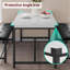 Ensemble de table de salle à manger pour 4 personnes, table de salle à manger de cuisine industrielle avec 2 bancs rembourrés, plateau de table épaissi, ensemble de table de salle à manger 3 pièces peu encombrant pour la maison