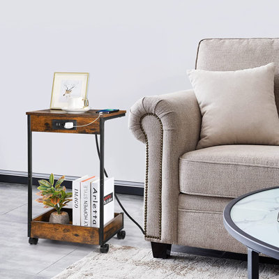 Yacout End Table and Built-In Outlets
