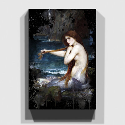 A Mermaid by John William Waterhouse - Wrapped Canvas