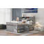 Structure de lit plateforme avec tablettes et tablettes de rangement Christiano-1338684266