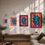 Blue Character Burst Eclectic - Framed Print-1424903521-1424903550