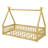 Tent-Style Floor Bed With Safety Guardrails And Built-In Slats-1310225896