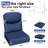 Outdoor Seat & Back Cushion Set, Olefin Fabric Anti-UV Replacement Cushions for Patio Furniture, Available in Beige and Blue-1827654986-1826952663