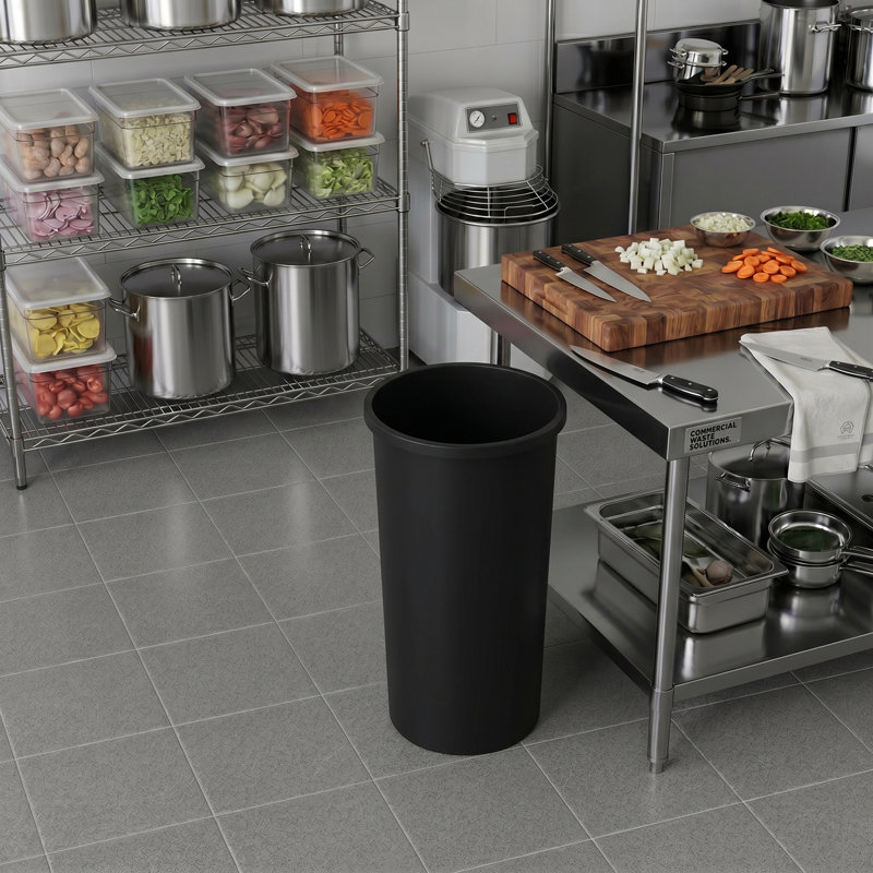 Poubelle commerciale en plastique 22 gallons, Black
