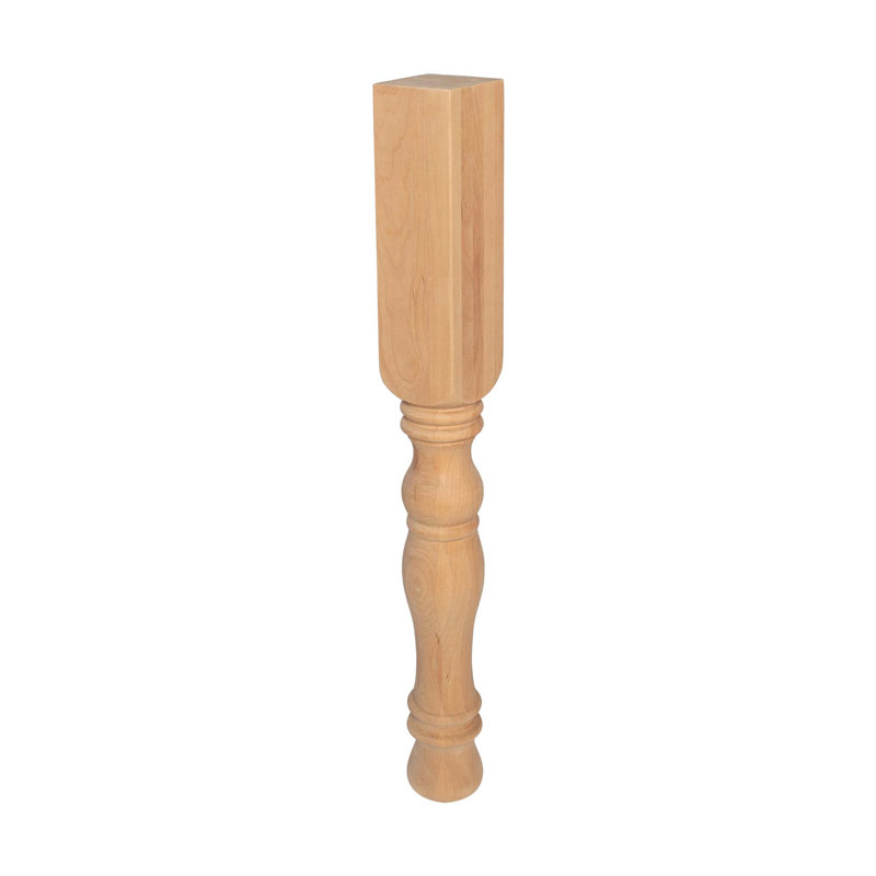34-1/2in Unfinished Solid Cherry Wood Island Leg
