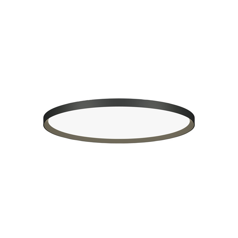 Plafonnier encastré simple à 1 lumière DEL Apollo, H 3 po x L 24 po x P 24 po, Noir, Lumière directe / indirecte