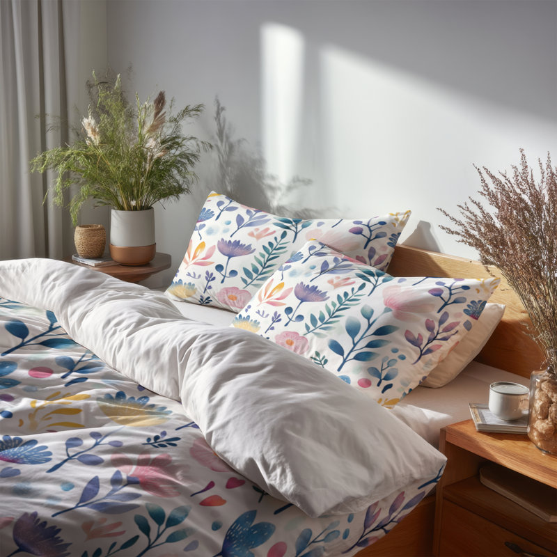 Ensemble de literie et housse de couette Boho Bedding 3 - Blue Botanical Garden