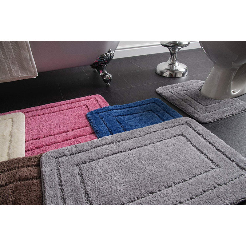 Josie 2 Piece Bath Mat and Pedestal Mat Set, Navy