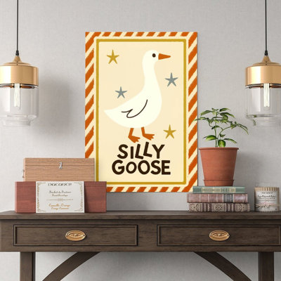 Canvas Wall Art Silly Goose With Stars Pattern Poster Vintage Poster Print Home Decor