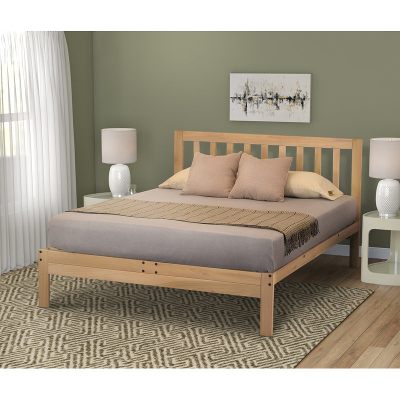 Solid Wood Platform Bed, Queen