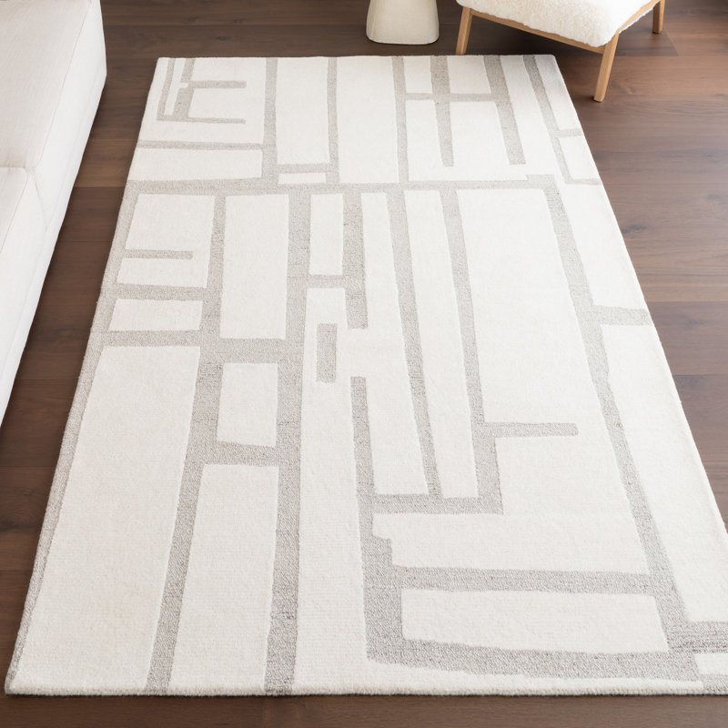 Tapis géométrique moderne Aeris, Rectangle 4 pi x 6 pi 4 po