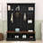 Wide Hall Tree with Open Shelves, Hooks and Entryway Bench-1730017820