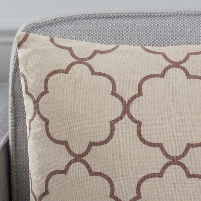Sophie Geometric Feather Linen Reversible Throw Pillow