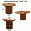 Table de salle à manger pour table de salle à manger extensible de 4 à 6,59 po avec tablette de rangement à 2 niveaux, meuble-lavabo rond ovale en bois avec base piédestal-625866853