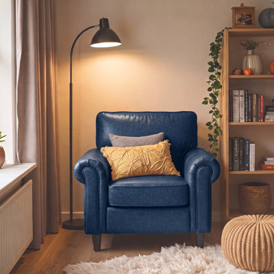 Fauteuil d'appoint rembourré à accoudoirs roulés Luelle